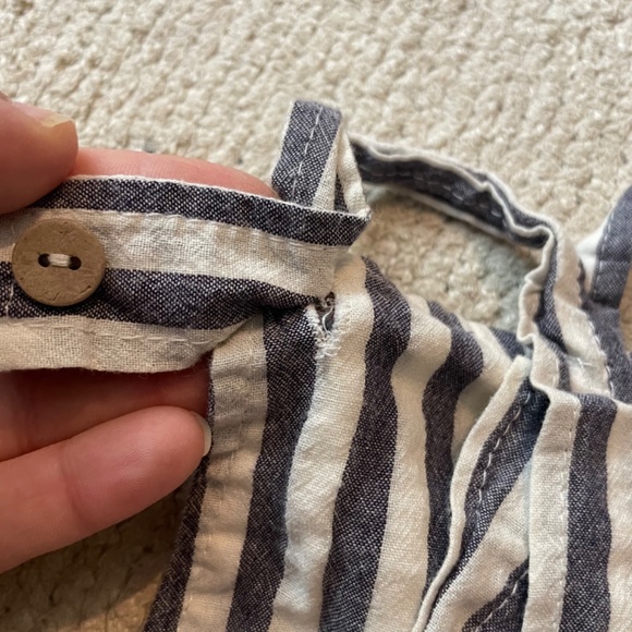Boutique striped bubble Romper size 6 months gender neutral navy white - Picture 3 of 4